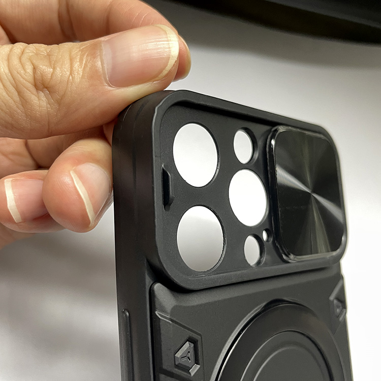 iPhone15 ケース 耐衝撃 カバー スライド式カメラレンズカバー付き