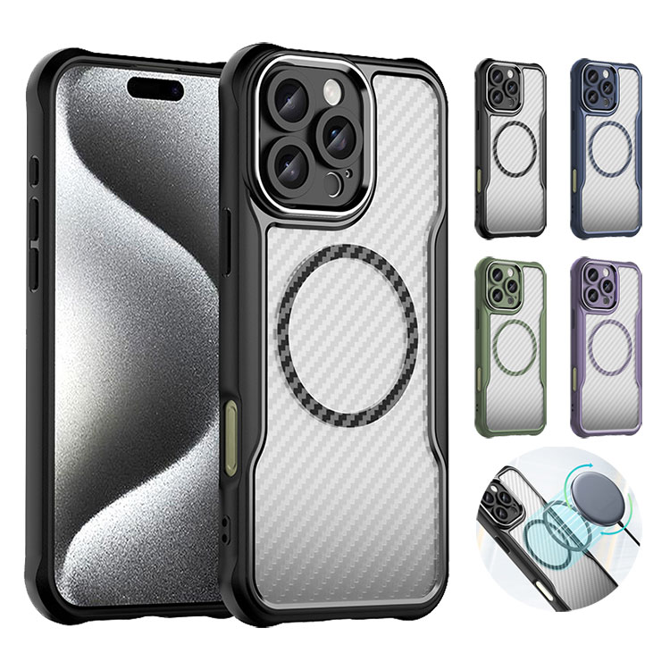 iPhone16 �P�[�X �ϏՌ� �J�[�{���� �N���A iPhone 16 Plus/16 Pro/16 Pro Max �J�o�[ �w�ʓ���  Qi�[�d ���C�����X�[�d �Ή� Apple