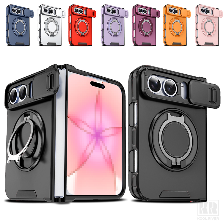 iPhone Fold �P�[�X �J�o�[ �܂肽���݌^ �ϏՌ� �X���C�h���J���������Y�J�o�[�t�� �����Y�ی� ��̌^�����O�t���X�^���h�@�\ �}�O�l�b�g���ԍڃz���_�[