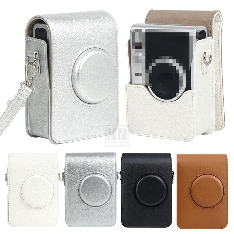 Insta instax mini Evo�Ή� �P�[�X �J�o�[ �V�����_�[�X�g���b�v�t�� PU���U�[ ���f�B�[�X ���|�� �������߉\ �J�����o�b�O �����Y�J�o�[�t�� FUJIFILM