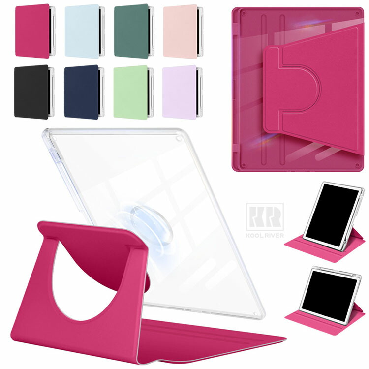 Kindle Scribe / Kindle Scribe Colorsoft �P�[�X 11�C���` 2025/2026 �蒠�^ �w�ʓ��� ���킢�� PU���U�[ �y�����[ 360°��] ���O���\