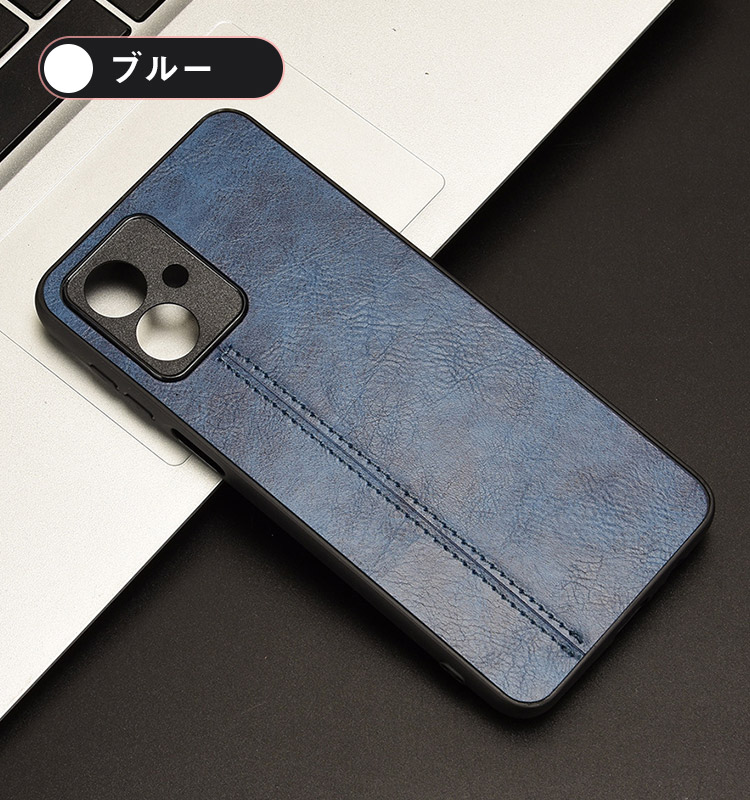 Moto g64y 5G 美品 ケース付 moto g64 5G ケース g64y 背面PUレザーケース+プラスチック