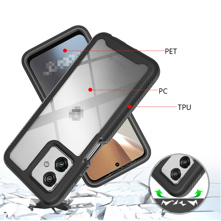 moto g64 5G ケース g64y 耐衝撃 カバー クリア 透明 両面 前後