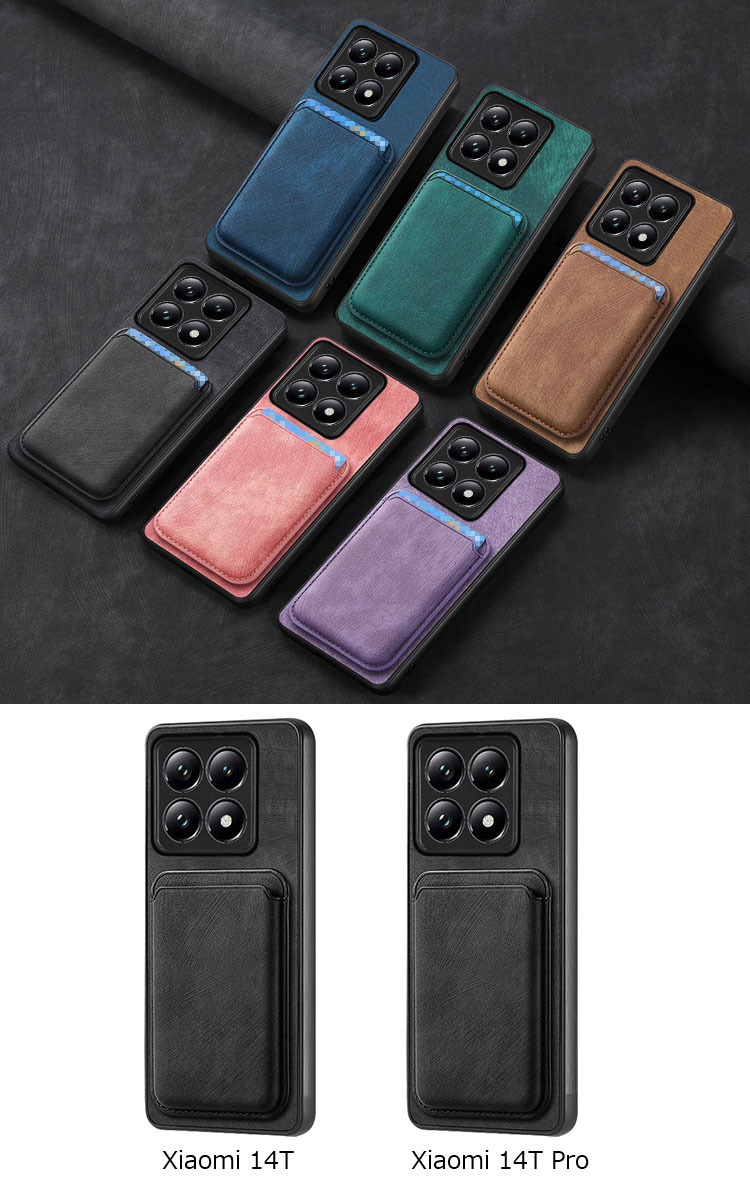 Xiaomi 14T ケース Pro 耐衝撃 カバー PUレザー カード収納 背面PU