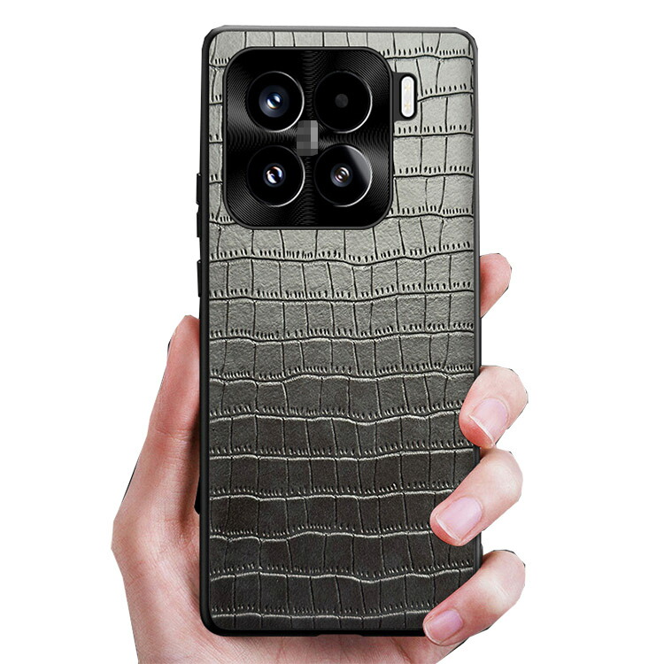 Xiaomi 15 ケース Pro カバー クロコダイル調 背面PUレザーケース