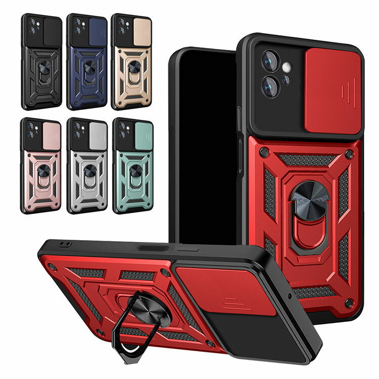 MoTo G32 ケース 耐衝撃 カバー スライド式カメラレンズカバー付き