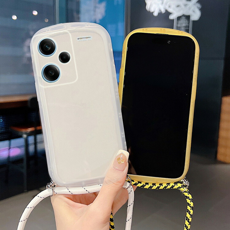 Redmi Note 13 Pro+ 5G ケース カバー クリア かわいい スマホショルダー ショルダーストラップ 肩掛けベルト付き 長さ調節可能 TPU ソフトケース |  | 02