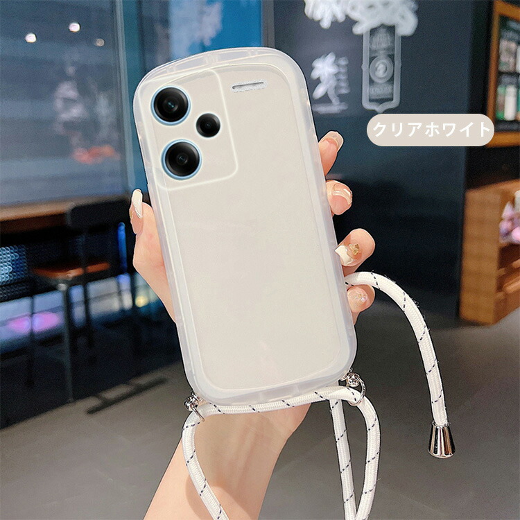 Redmi Note 13 Pro+ 5G ケース カバー クリア かわいい スマホショルダー ショルダーストラップ 肩掛けベルト付き 長さ調節可能 TPU ソフトケース |  | 06