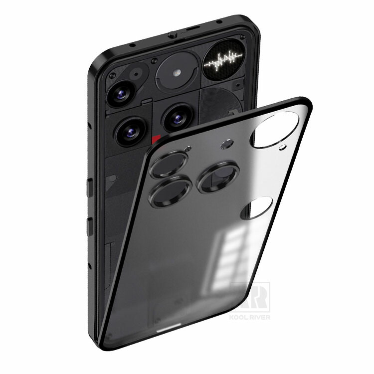 Nothing Phone 3 ケース カバー アルミバンパー マグネットで装着 背面