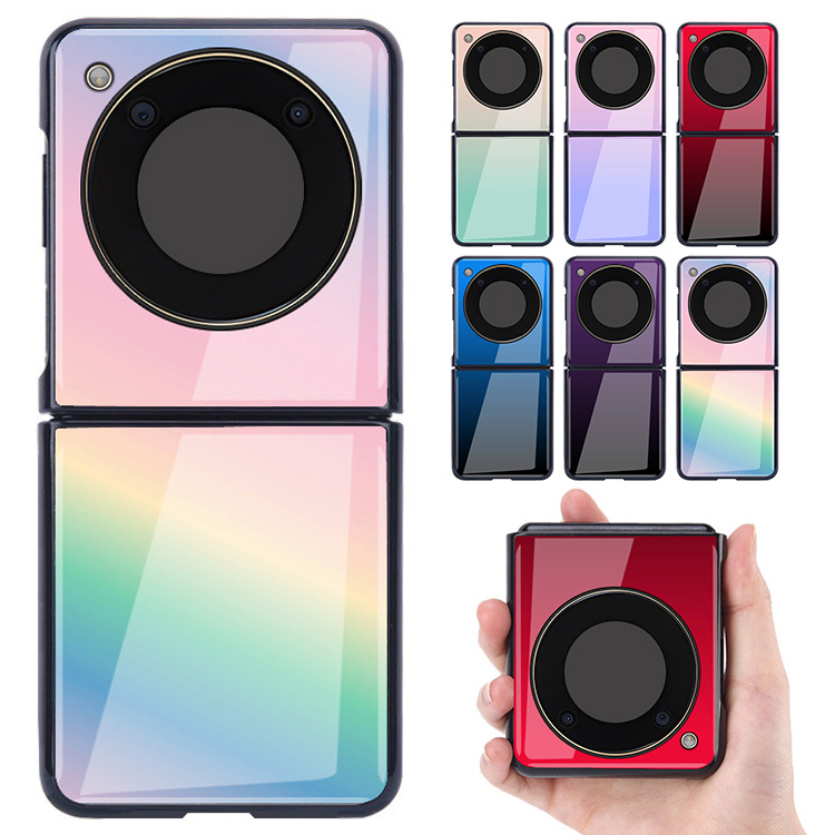 Nubia Flip 5G �P�[�X Libero Flip A304ZT �ϏՌ� �J�o�[ �܂肽���݌^ �V���v�� �w�ʋ����K���X ���������� �O���f�[�V���� �v���X�`�b�N �n�[�h�P�[�X