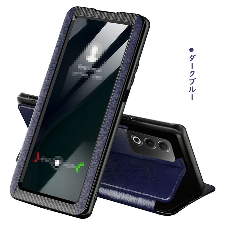 OPPO A3 5G ケース 手帳型 カバー 二つ折り PUレザー カーボン調 手帳