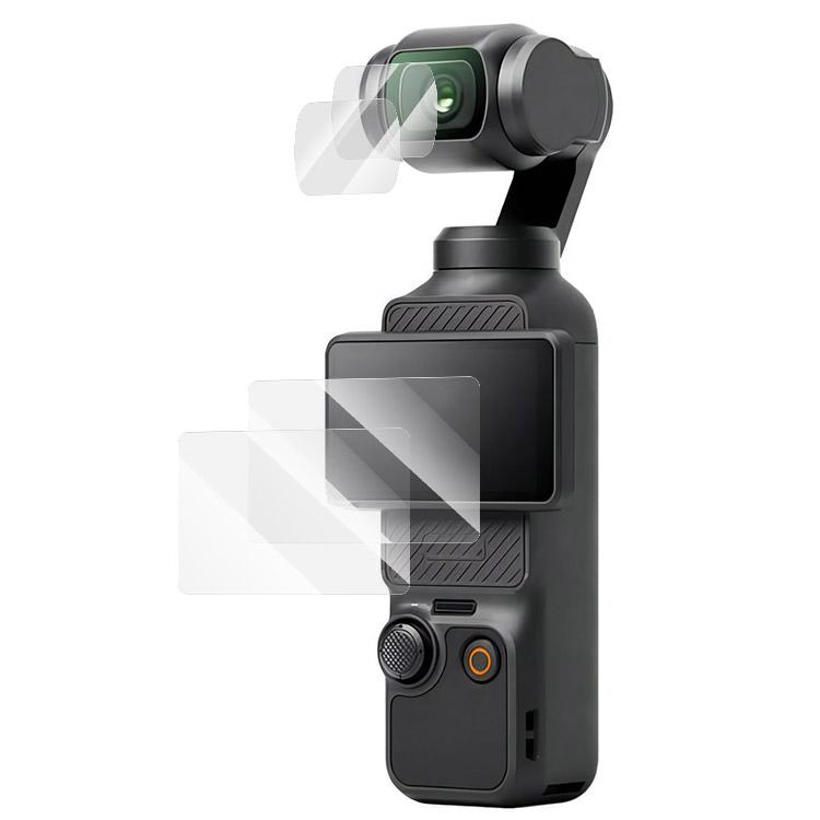 DJI Pocket 3 ガラスフィルム 強化ガラス レンズ保護フィルム 液晶保護フィルム DJI オスモ ポケット3 液晶保護プロテクター ガラス フィルム