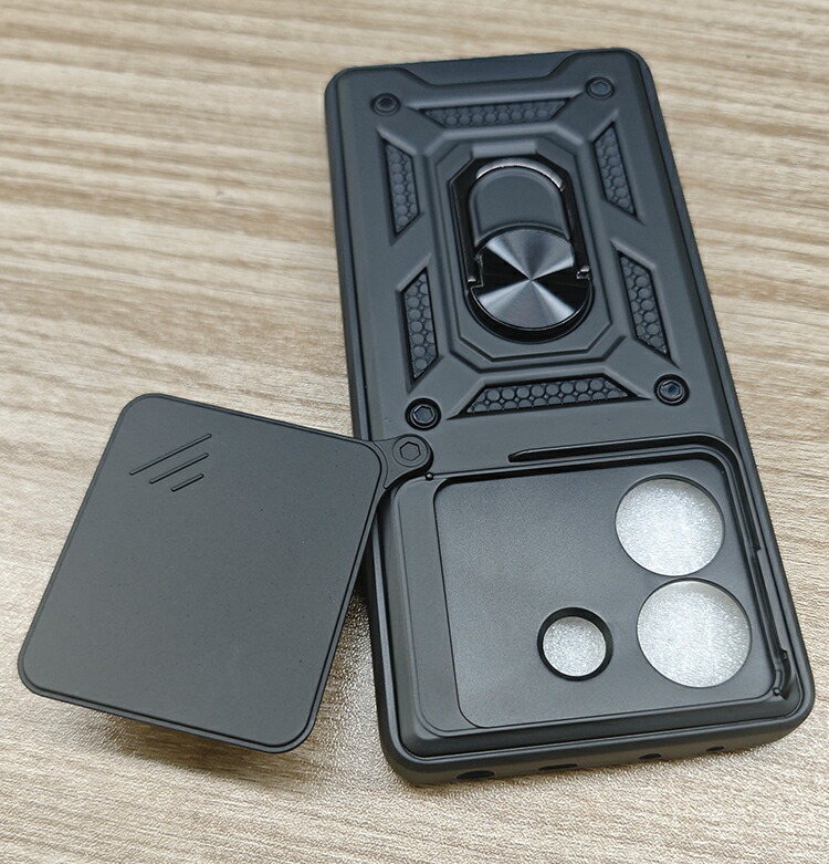 POCO M7 Pro 5G ケース 耐衝撃 カバー スライド式カメラレンズカバー