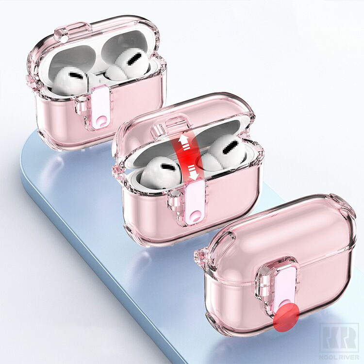 AirPods Pro の充電ケース3 クリアケース カラビナ付き AirPods Pro 3 クリア 耐衝撃 ケース 第3世代 カバー 透明 カラビナ