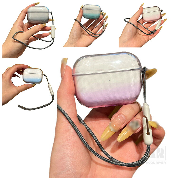 AirPods Pro 3 �N���A�P�[�X ��3���� �J�o�[ �N���A ���� �O���f�[�V���� �X�g���b�v�t�� TPU �V���v�� �ی�J�o�[ �������� ������� Apple �A�C�z��