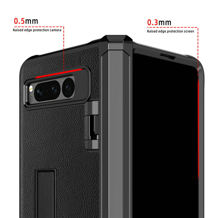 Google Pixel Fold ケース 耐衝撃 カバー TPU+PUレザー+プラスチック