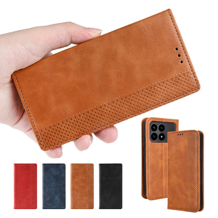 POCO F8 Pro �P�[�X F8 Ultra �蒠�^ �J�o�[ PU���U�[ �i�q�� �s���͗l �蒠�^PU���U�[�P�[�X �X�^���h�@�\ �J�[�h���[ ���� �V���I�~ POCO F8 �v�� / F8