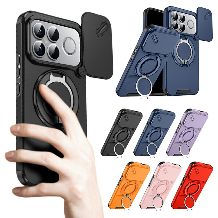 POCO F8 Pro �P�[�X F8 Ultra �ϏՌ� �J�o�[ �}�O�l�b�g���ԍڃz���_�Ή� �X���C�h���J���������Y�J�o�[�t�� �����Y�ی� �X�^���h�@�\ �����O�t�� 2�d�\��
