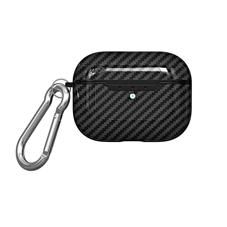 Apple AirPods Pro2 ケース 2022モデル 第2世代 カラビナ付き カーボン
