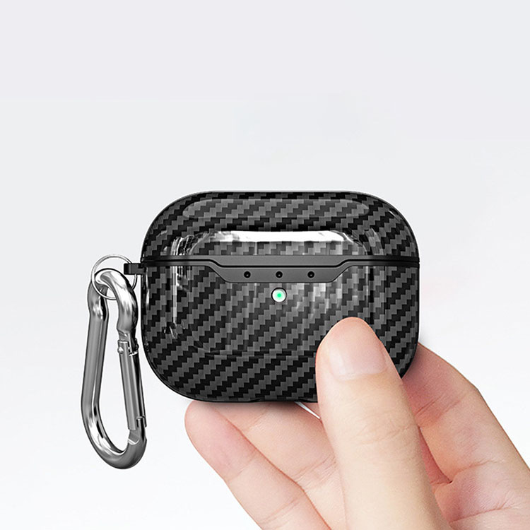 Apple AirPods Pro2 ケース 2022モデル 第2世代 カラビナ付き カーボン