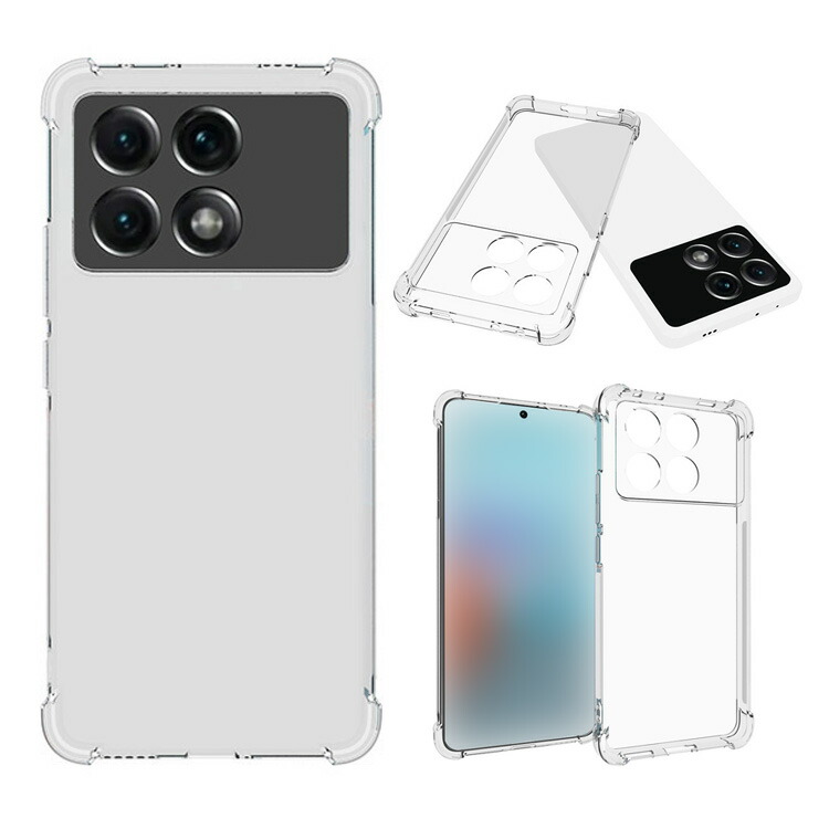POCO X6 Pro �N���A�P�[�X �ϏՌ� �J�o�[ �N���A ���� TPU �p �ی� �R�[�i�[�o���p�[ �V���v�� �w�ʃP�[�X �\�t�g�P�[�X/�J�o�[ ���� �V���I�~ Xiaomi POCO