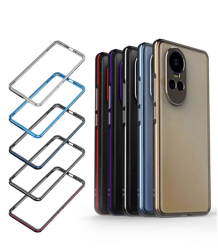 OPPO Reno10 Pro 5G ケース アルミ バンパー カメラレンズカバー付き
