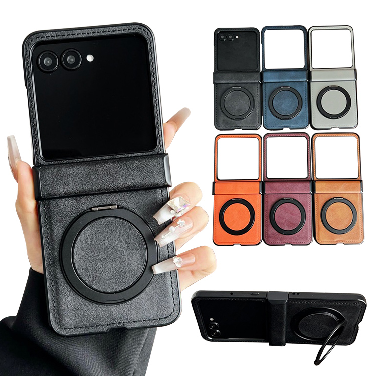 Razr 60/60s/60d �P�[�X Razr60 Ultra �ϏՌ� �J�o�[ ��̌^�����O�t�� PU���U�[ �X�^���h�@�\ �X�g���b�v�� �܂肽���݌^ �V���v�� ���� ������ Motorola