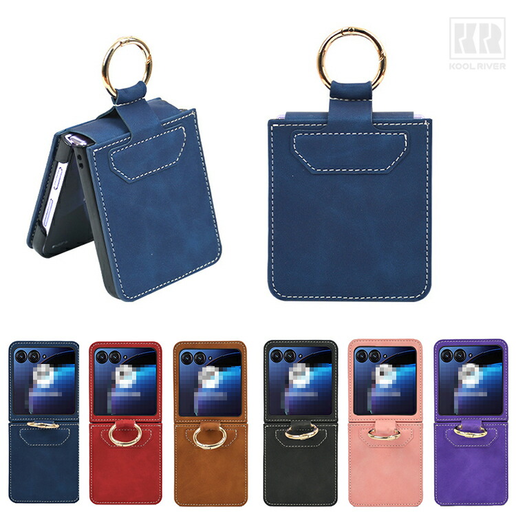 Insta Razr 70/70s/70d�Ή� �P�[�X Razr70 Ultra �ϏՌ� �J�o�[ PU���U�[ �܂肽���݌^ ��̌^�����O�t�� �X�^���h�@�\ �J�[�h���[ �V���v�� ������