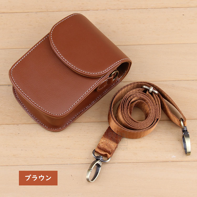 CANON IXY 650 m ケース カバー ショルダーストラップ付き PUレザー