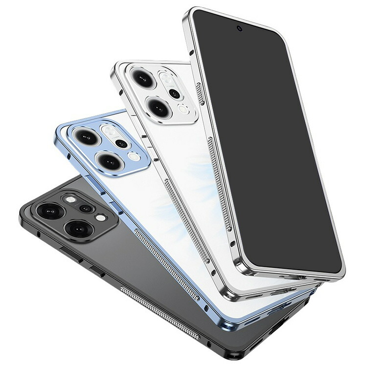 Reno14 5G バンパー ケース アルミバンパー カメラレンズカバー付き