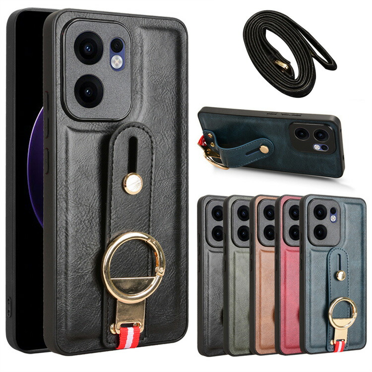 OPPO Reno13 A 耐衝撃 ケース reno 13a カバー PUレザー ネック