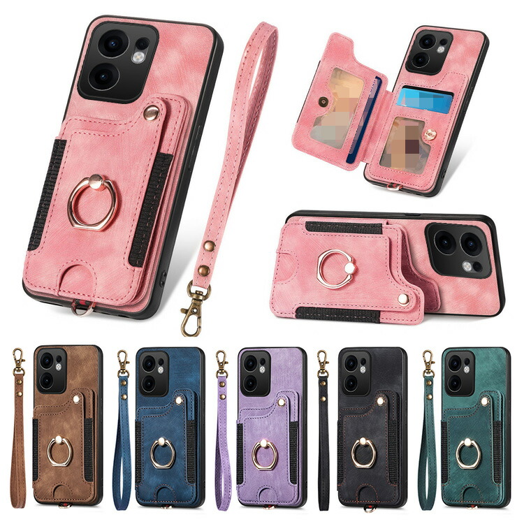 Reno15 A �P�[�X Reno15 F 5G �J�o�[ PU���U�[ �����O�t�� �X�^���h�@�\ �X�g���b�v�t�� �J�[�h���[ �X�g���b�v�� �V���v�� ���� ������ OPPO �I�b�|