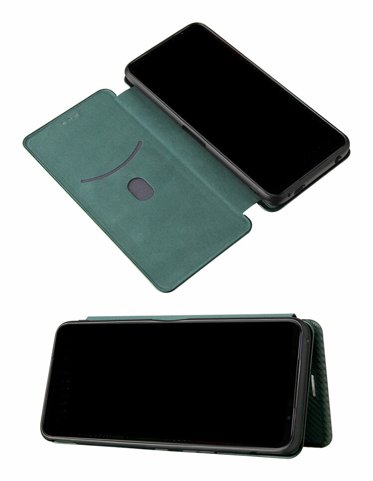 ASUS ROG Phone5/5s ケース 手帳型 かわいい シンプル カーボン調 スタンド機能 カード収納 PUレザー かわいいケース エイスース ROG Phone5 手帳型｜keitaiichiba｜05