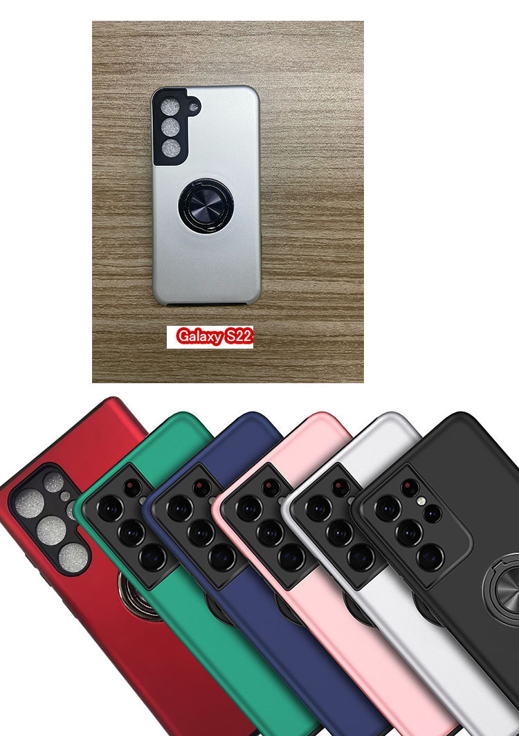 Galaxy S22/S22＋/S22 Ultra ケース 耐衝撃 カバー リング付き 2重構造