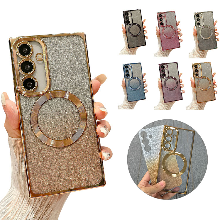 Galaxy S24 �P�[�X S24+/S24 Ultra �J�o�[ �J�����ی삠�� ���b�L Qi�[�d ���C�����X�[�d �Ή� �O���f�[�V���� TPU �\�t�g�P�[�X �L���L�� �X�g���b�v��