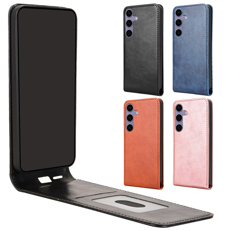 Galaxy S24FE ケース 手帳型 カバー 縦開き PUレザー フリップ式 下