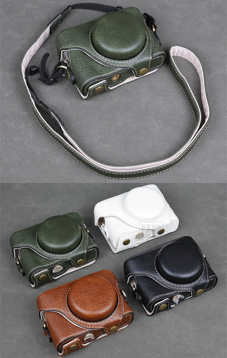 PowerShot SX740 HS対応 ケース SX730 HS カメラケース PUレザーハーフ