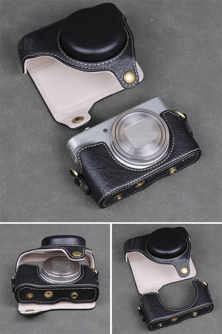 PowerShot SX740 HS対応 ケース SX730 HS カメラケース PUレザーハーフ