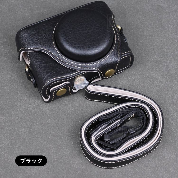 PowerShot SX740 HS対応 ケース SX730 HS カメラケース PUレザーハーフ