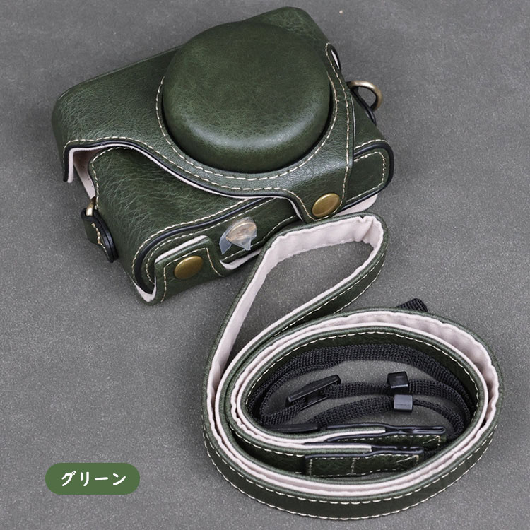 PowerShot SX740 HS対応 ケース SX730 HS カメラケース PUレザーハーフ