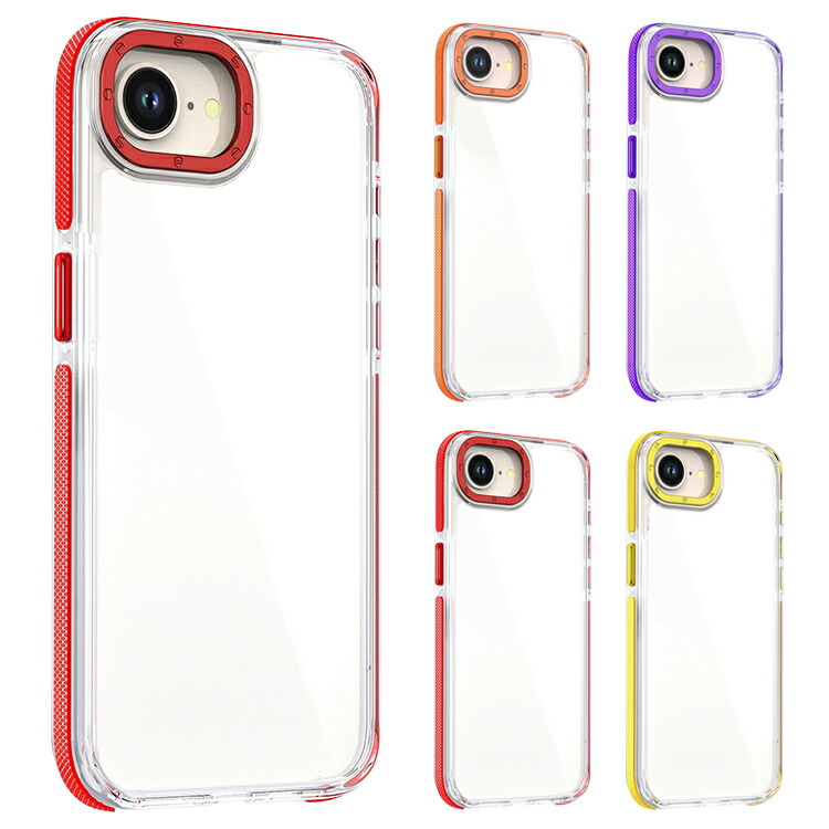 iPhone17e / iPhone16e �N���A �P�[�X  �ϏՌ� �J�o�[ �N���A ���� ���b�L �G�b�W��ی� TPU+�v���X�`�b�N ���� ������ ���킢�� �V���v�� Apple �A�b�v��