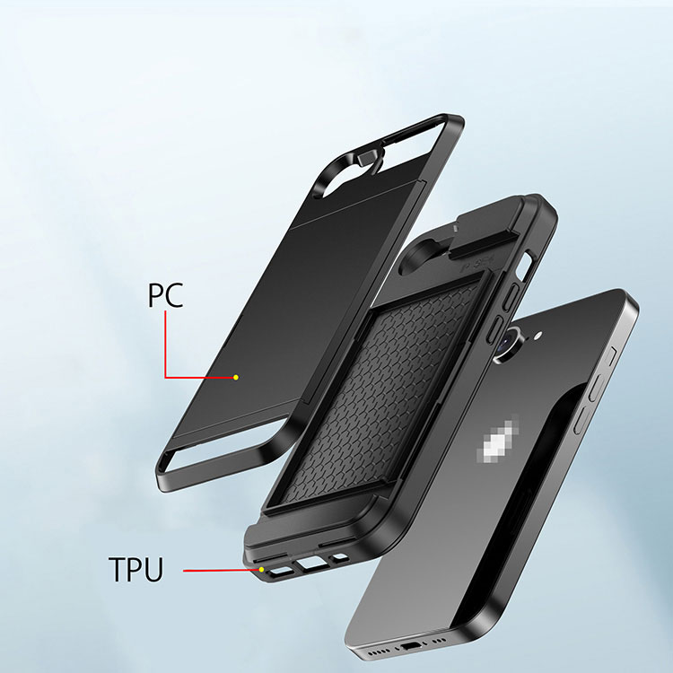 iPhone17e / iPhone16e ケース カバー シンプル 耐衝撃 2重構造 カード
