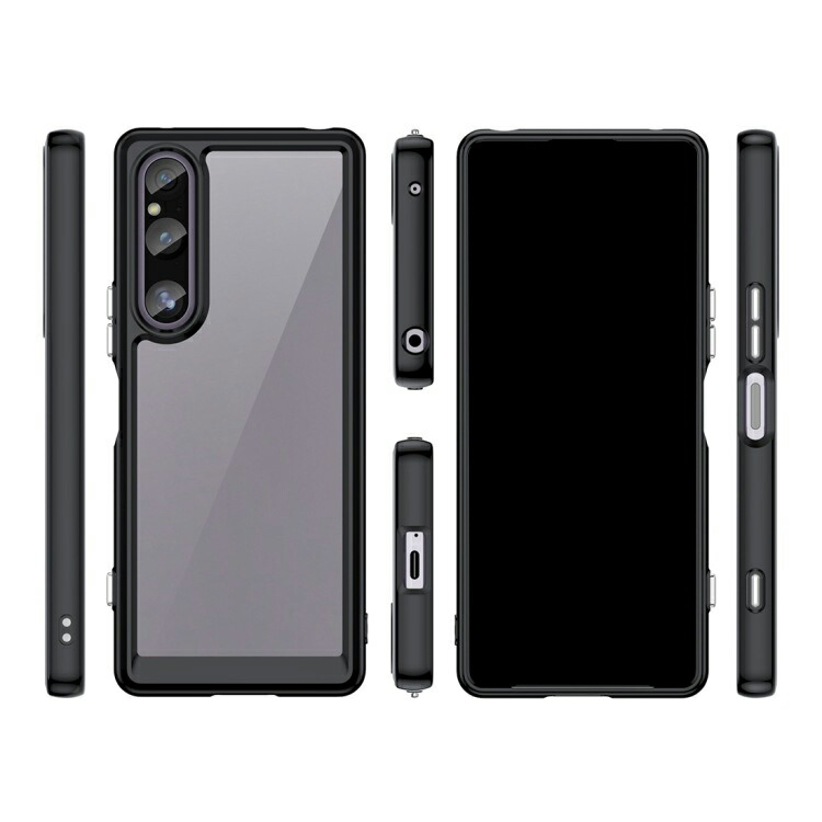Sony Xperia 1 V ケース クリア カバー 耐衝撃 TPU+プラスチック