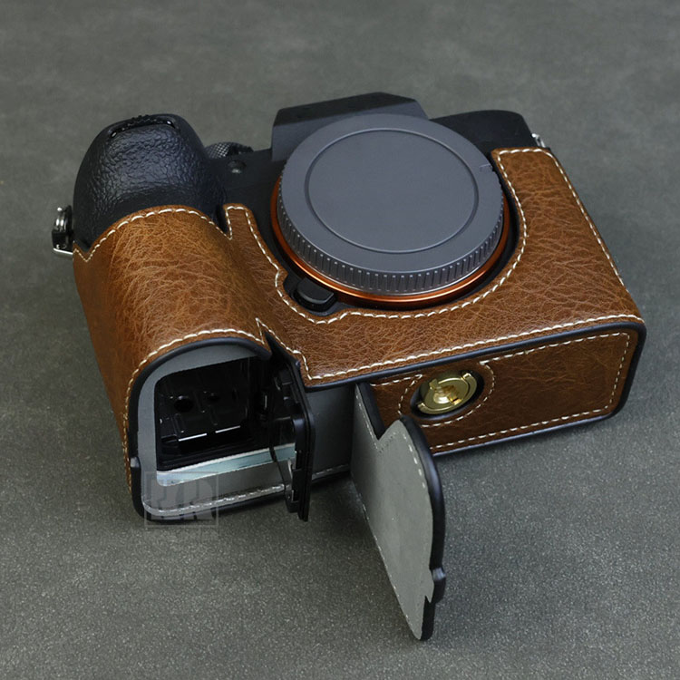 SONY α7V対応 ケース カメラケース PUレザーハーフケース ハーフカバー