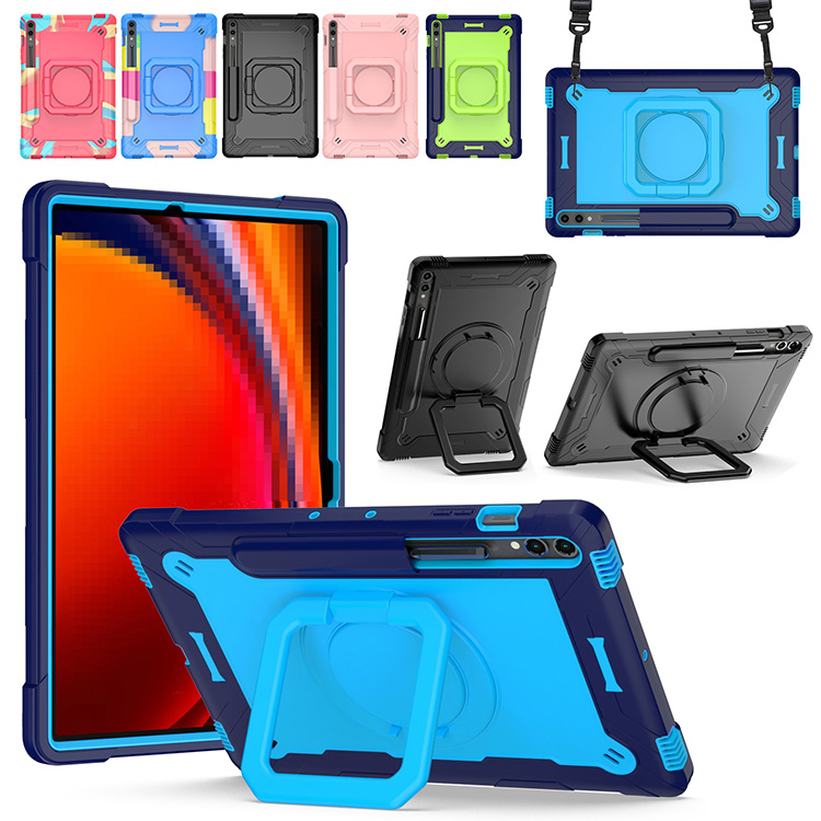 Galaxy Tab S9 FE+ �P�[�X 12.4�C���` �J�o�[ �X�^���h�@�\ �X�}�z�V�����_�[ �y�����[ �Ў莝�� �֗��ȃ����O�t�� �v �T���X�� �M�����N�V�[