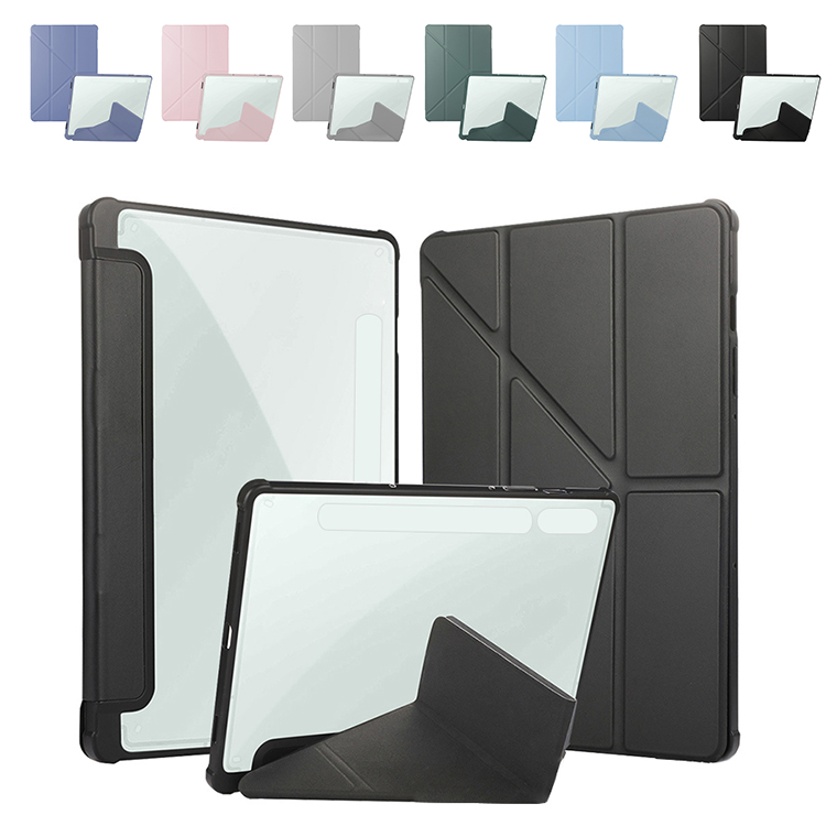 Galaxy Tab S10+ �P�[�X 12.4�C���` �蒠�^�J�o�[ �N���A �w�ʓ���  �y�����[ �p PU���U�[+�A�N���� �p �ی� �R�[�i�[�o���p�[ Samsung �T���X��