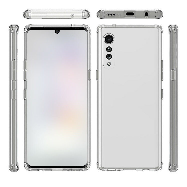 LG VELVET L-52A ホワイト ケース付き LG VELVET L-52A ケース シンプル 背面透明 保護ケース 衝撃吸収