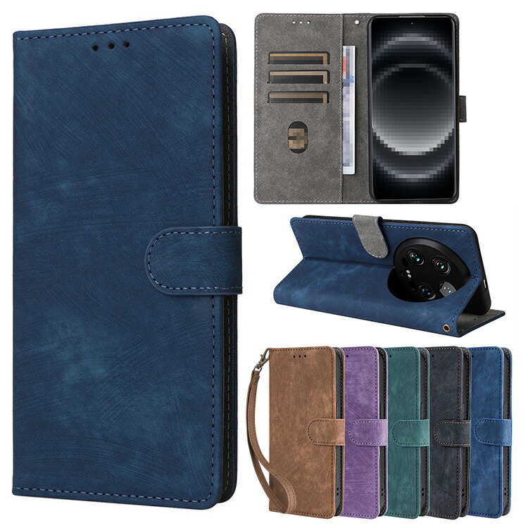Xiaomi 14 Ultra �P�[�X �蒠�^ �J�o�[ �蒠�^���U�[�P�[�X �X�g���b�v�t�� �X�^���h�@�\ �J�[�h���[�t�� PU���U�[ �ی�P�[�X �X�g���b�v�� �V���I�~ ����