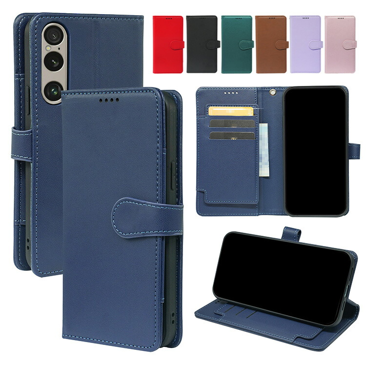 Xperia 1 VI �P�[�X Xperia 10 VI �蒠�^ �J�o�[ PU���U�[ �蒠�^PU���U�[�P�[�X �X�^���h�@�\ �J�[�h���[ �X�g���b�v�� Sony �\�j�[ �G�N�X�؃��A1/10 VI