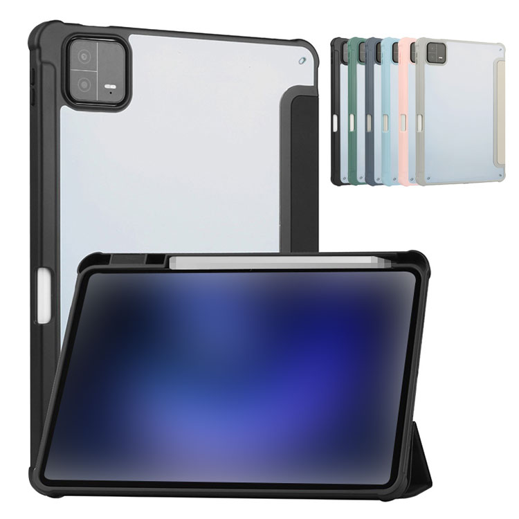 Xiaomi Pad 6S Pro �P�[�X �N���A �J�o�[  12.4�C���` �蒠�^ ���U�[ �w�ʓ��� �J�o�[ PU���U�[ �X�^���h�@�\ ���� �V���I�~ �p�b�h 6S �v�� �Ռ��z��